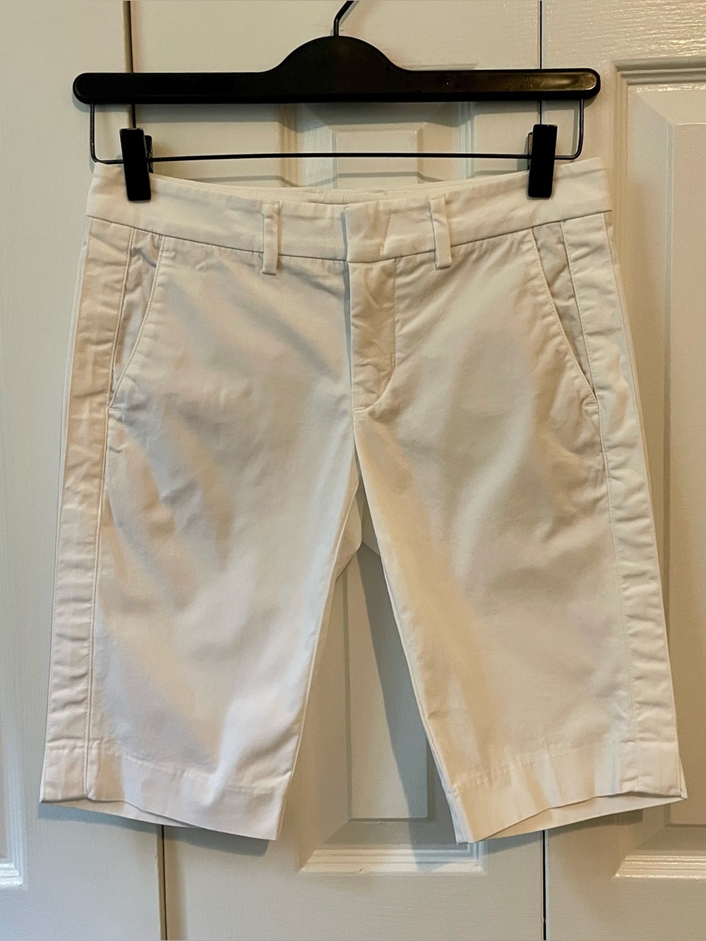 VINCE White Tailored Bermuda Shorts